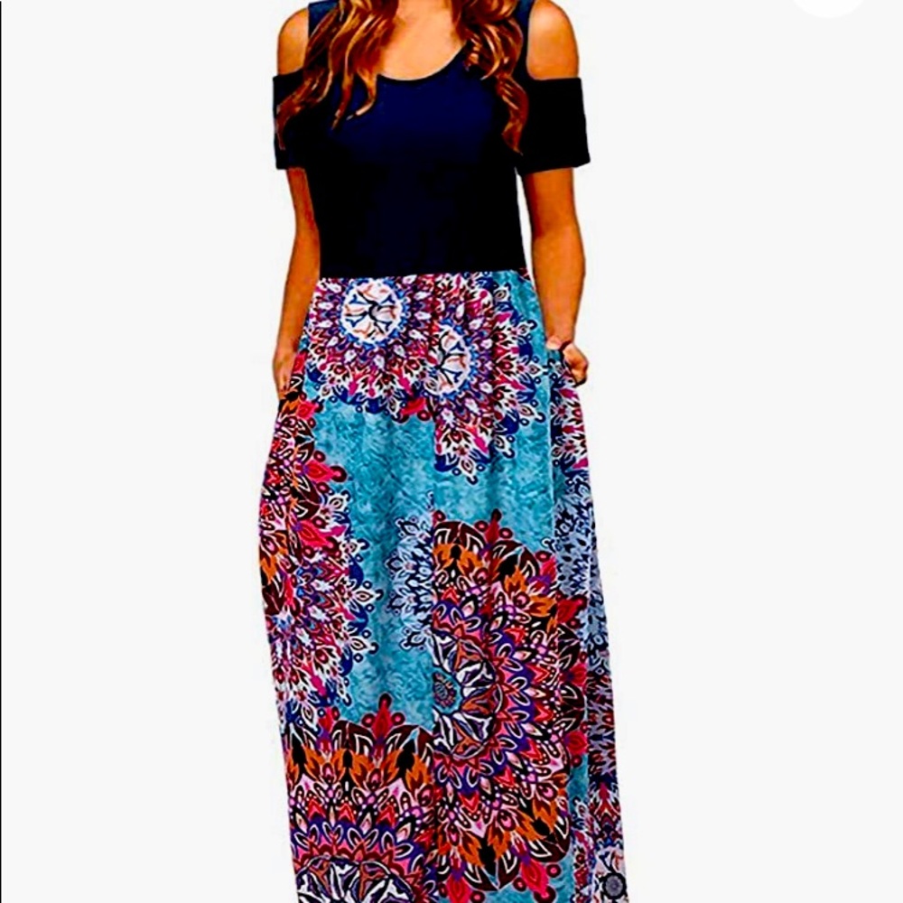 XL Womens Boho Maxi Dress NWT